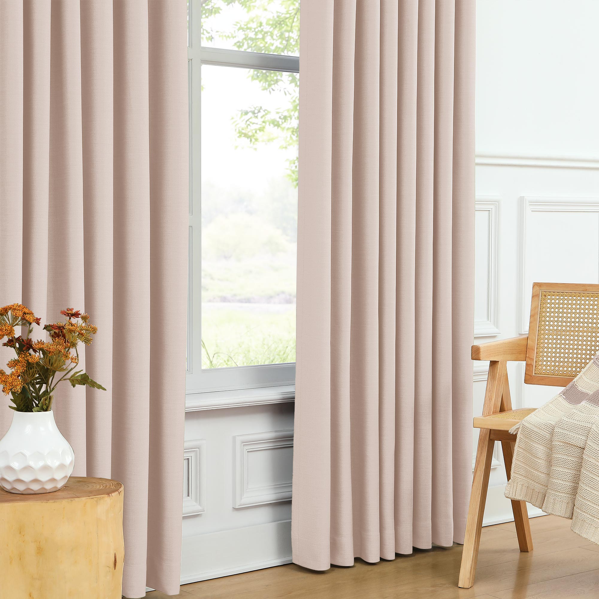 Martin Delicate Linen Cross-texture Blackout Curtains