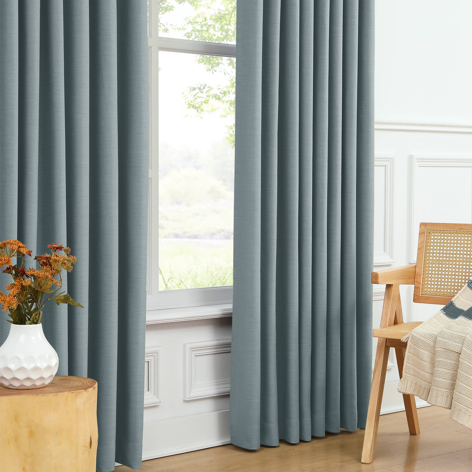 Martin Delicate Linen Cross-texture Blackout Curtains