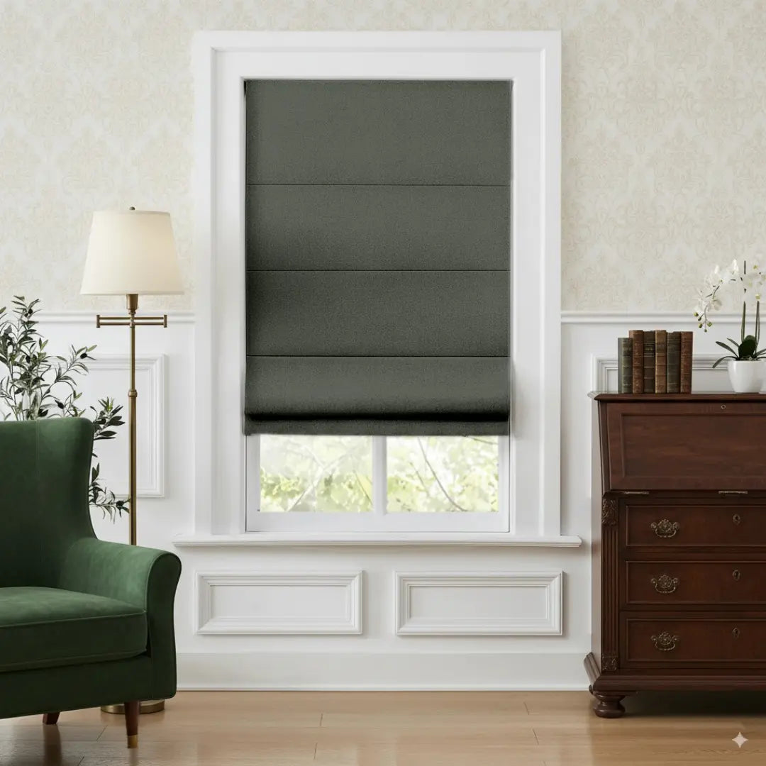 Costom Roman Shades Olive Brown OY6-238-15