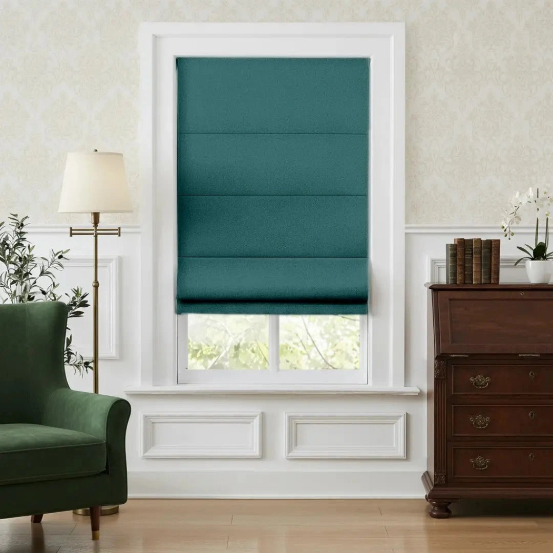 Costom Roman Shades Eucalyptus Teal OY6-238-23