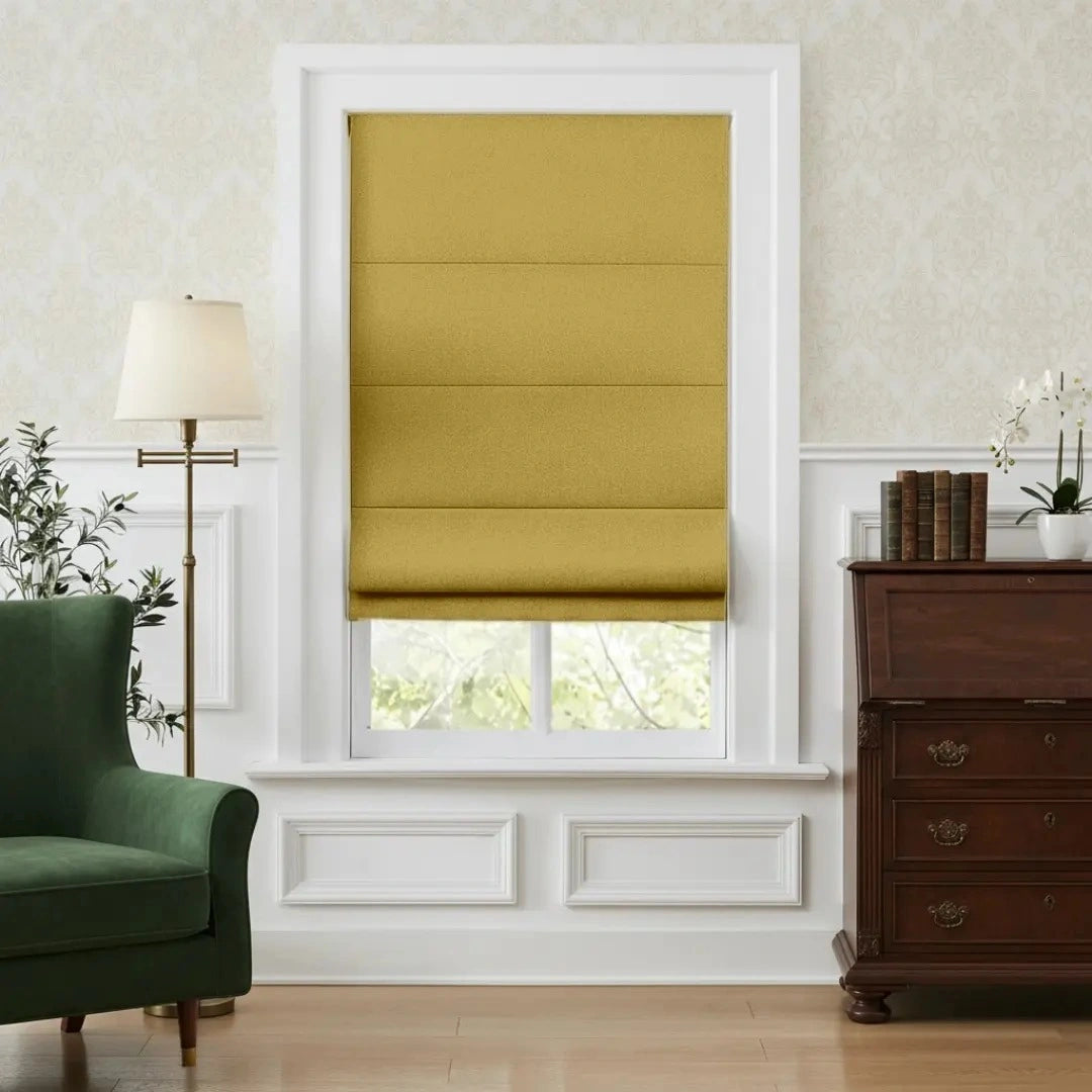 Costom Roman Shades Golden Mustard OY6-238-2