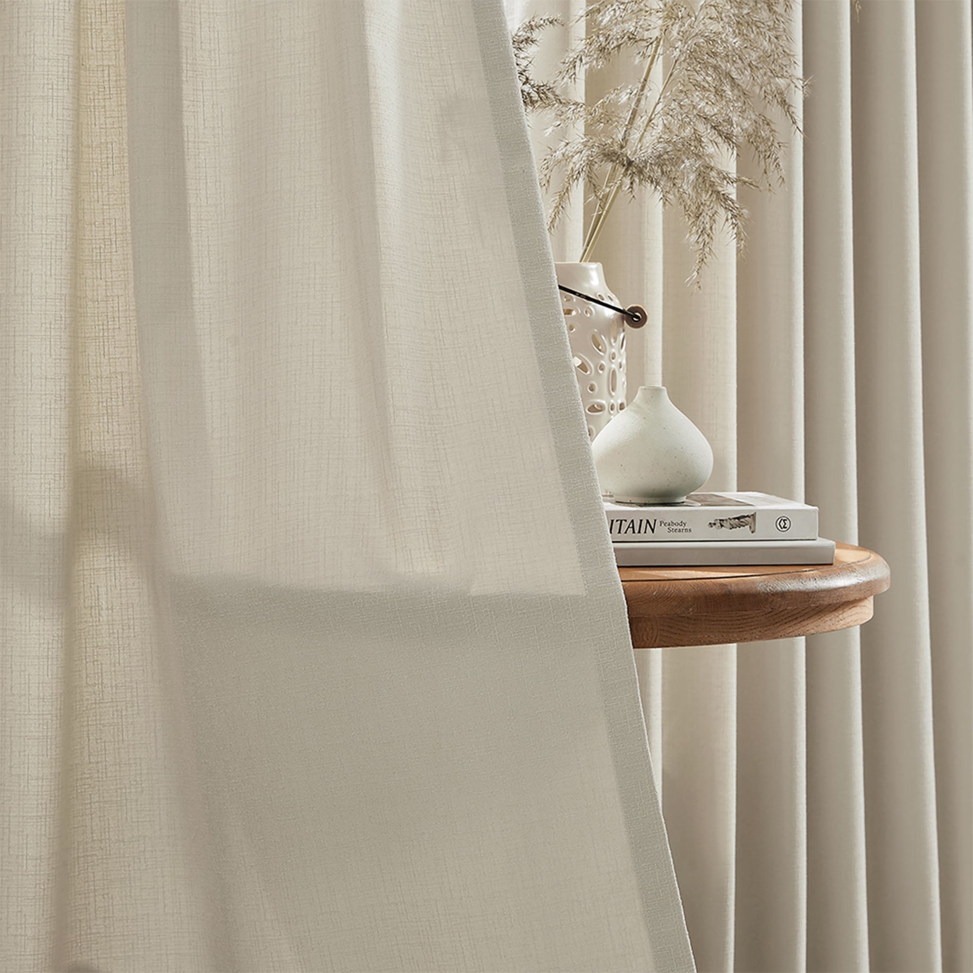 Custom Linen Texture Blackout Curtains