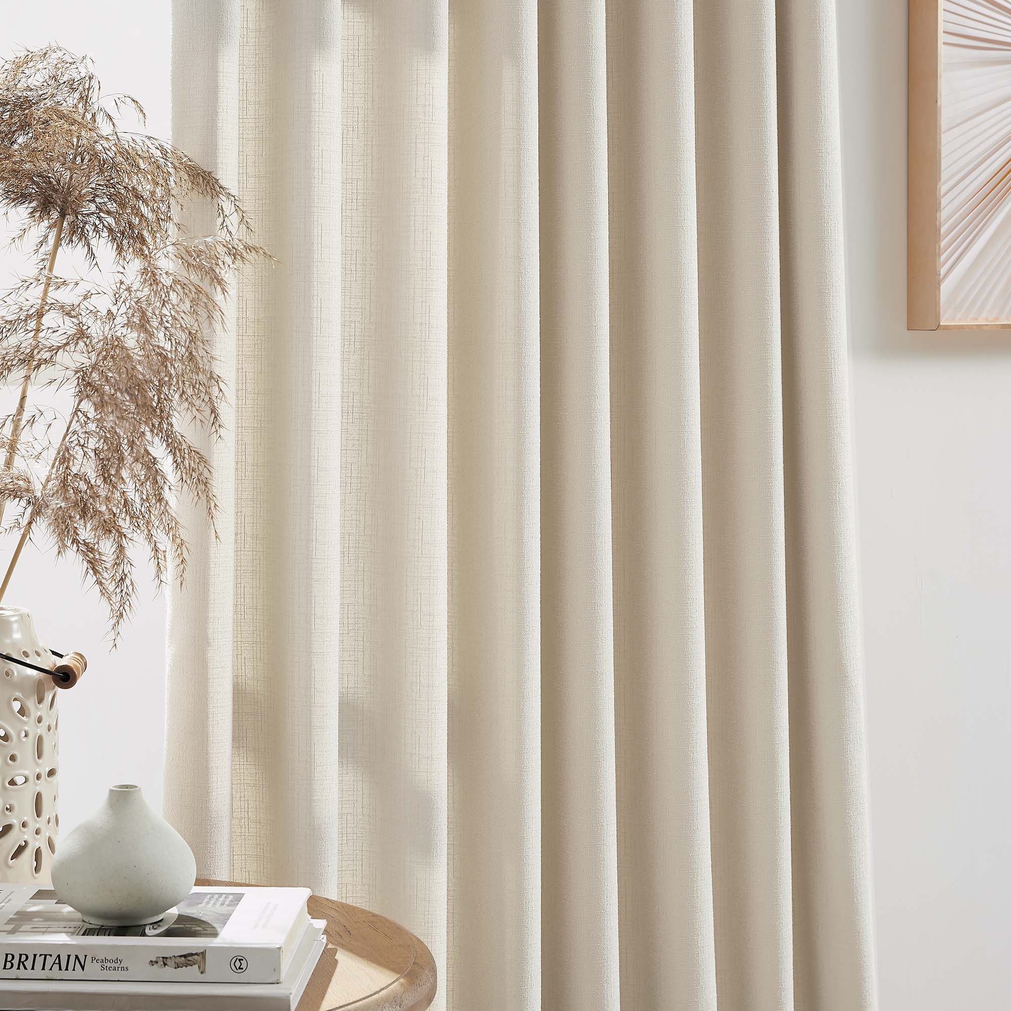 Custom Linen Texture Blackout Curtains