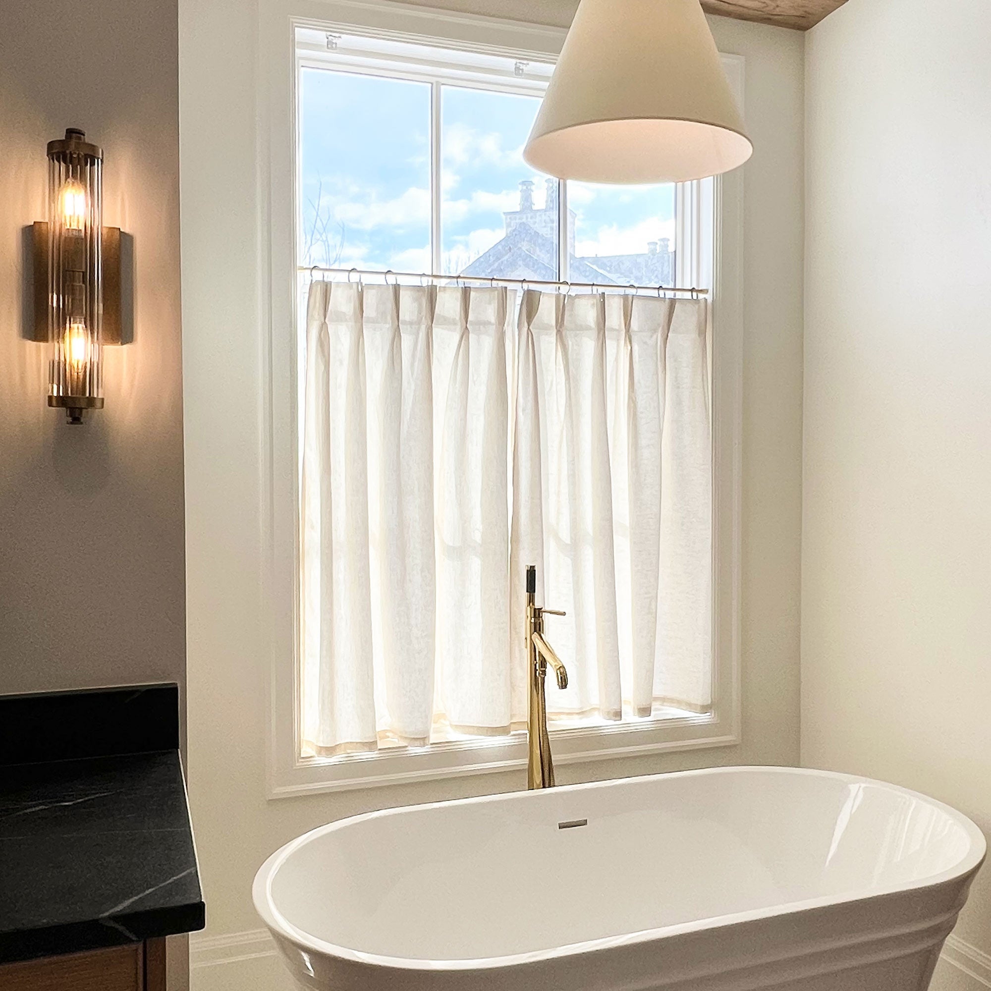 Cotton Linen Semi Sheer Blackout Curtains