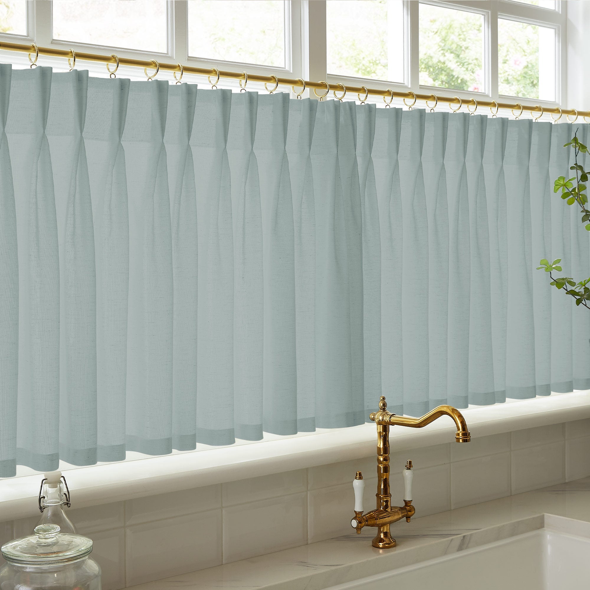 Cotton Linen Semi Sheer Blackout Curtains