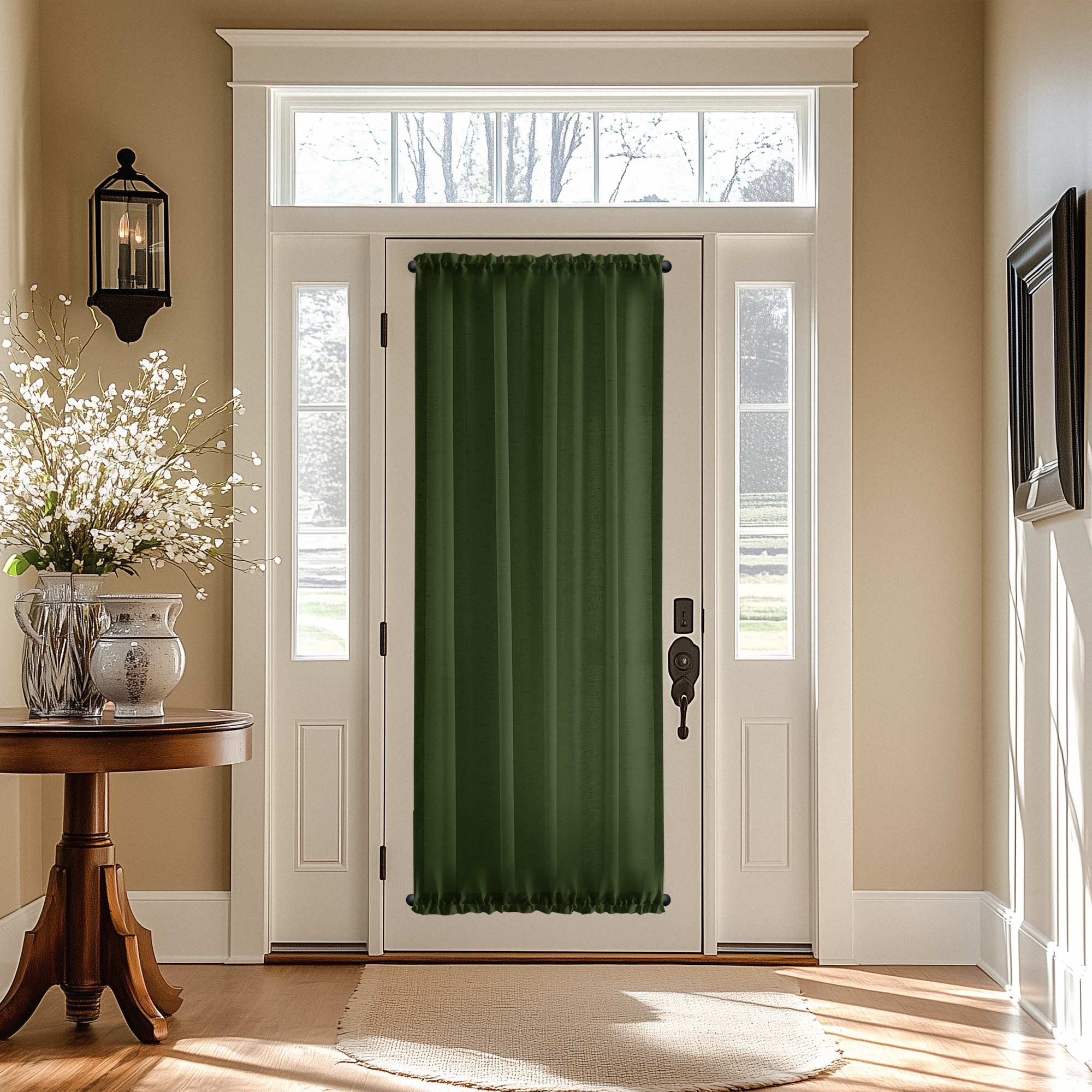 Cotton Linen Semi-Sheer Door Curtains | Light & Privacy