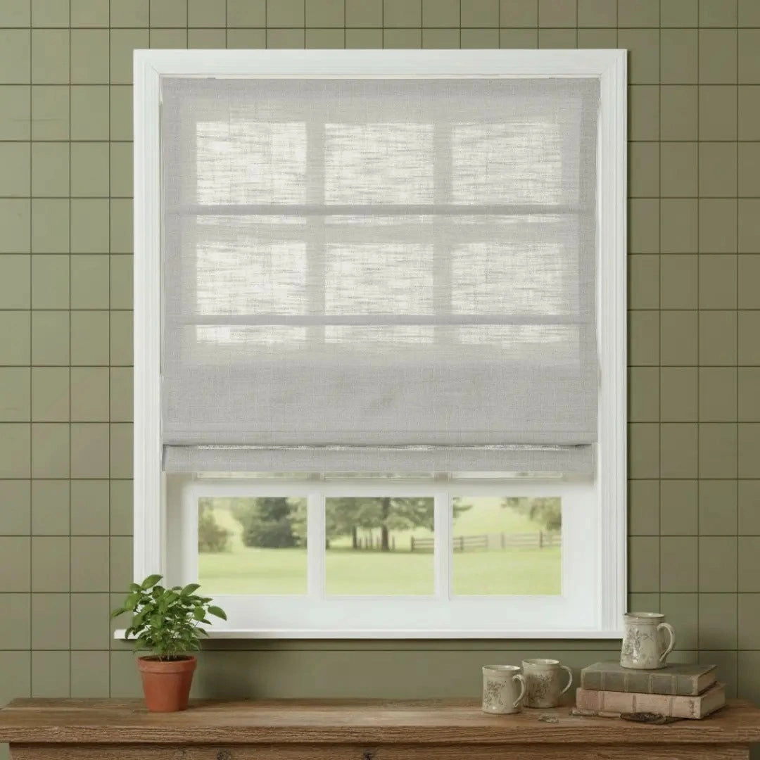 Costom Roman Shades Off White W1234-1