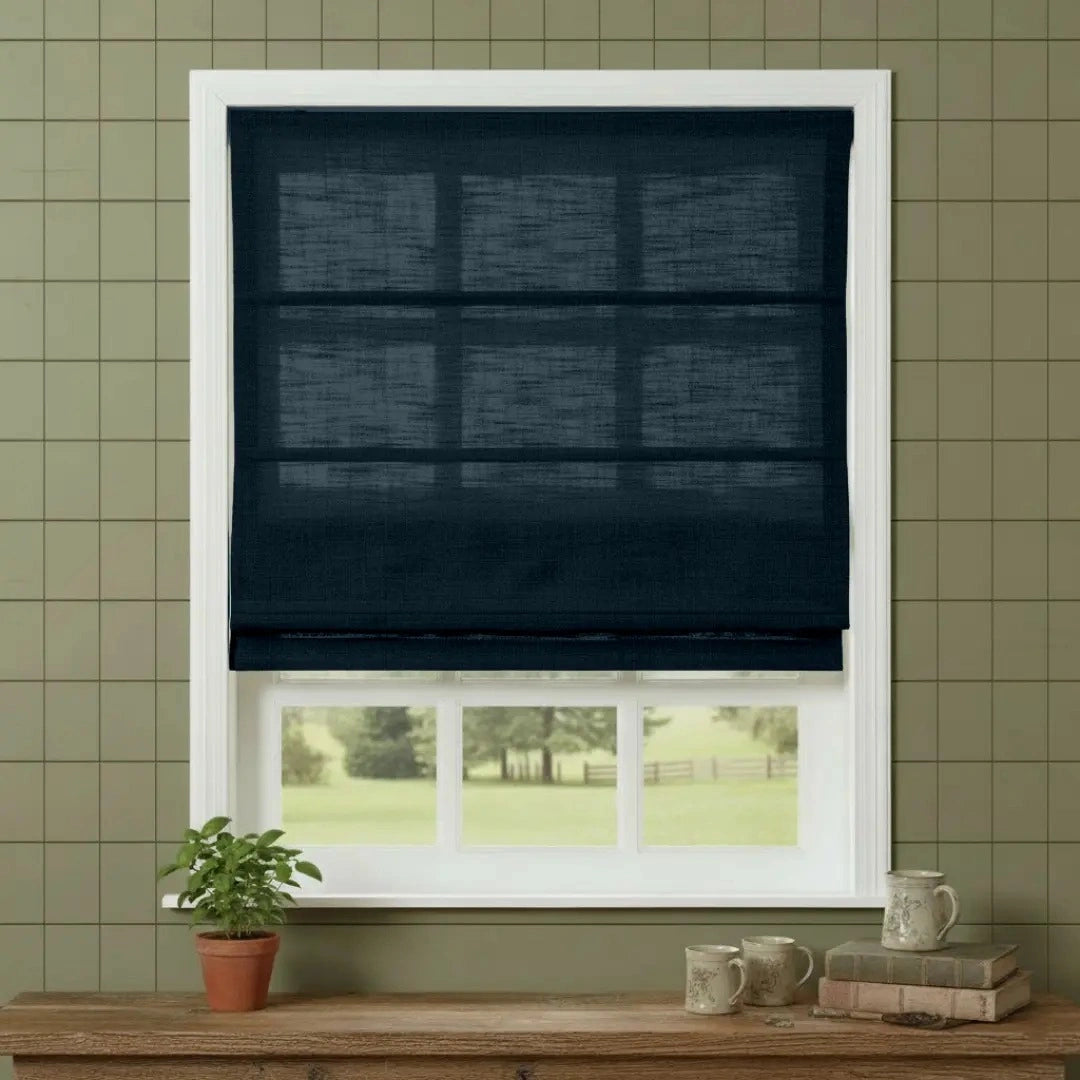 Costom Roman Shades Slate Teal W1234-29