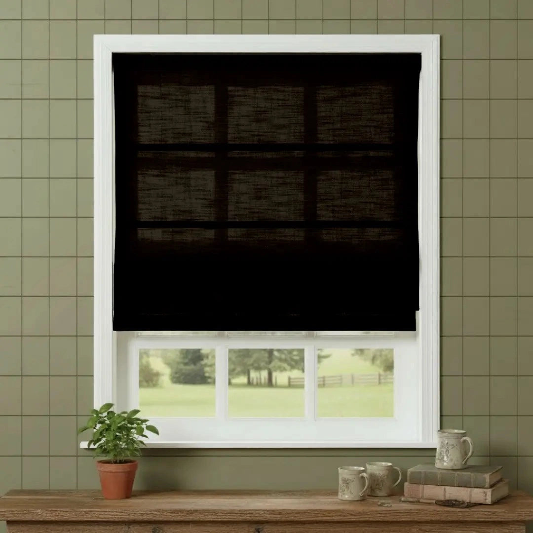 Costom Roman Shades Espresso W1234-39