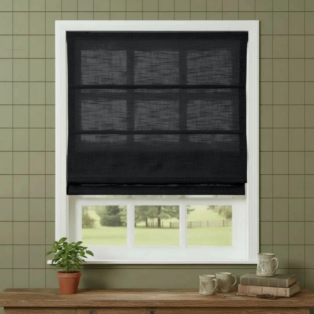 Costom Roman Shades Graphite Grey W1234-40