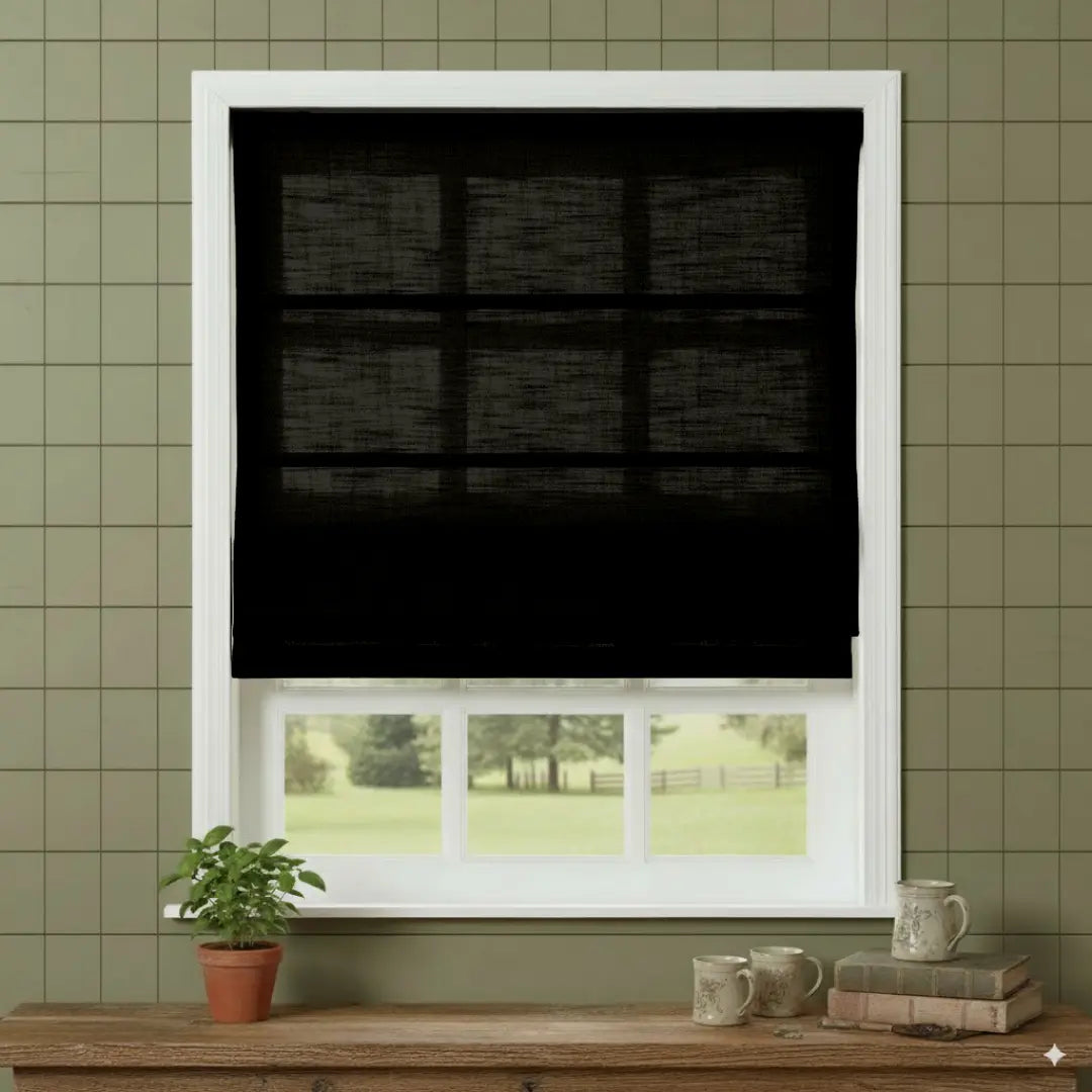 Costom Roman Shades Shadow Charcoal W1234-41