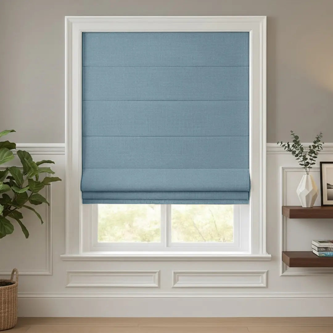 Costom Roman Shades Sky Blue ZJM08