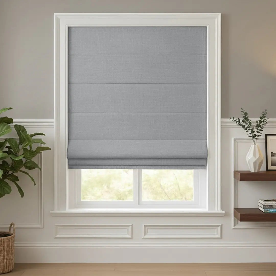 Costom Roman Shades Pearl Gray ZJM09