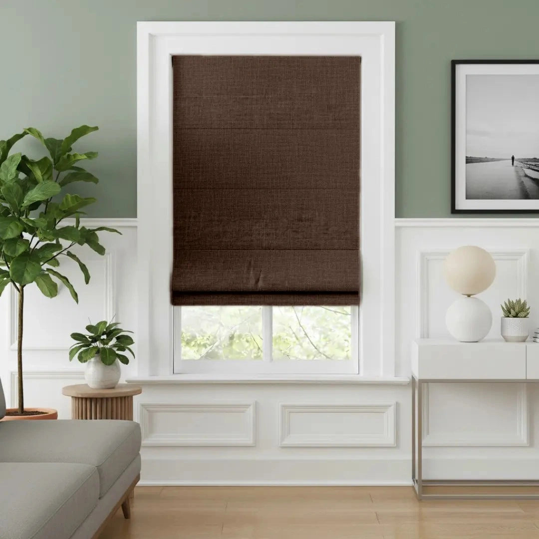Costom Roman Shades Espresso Brown ZJM24