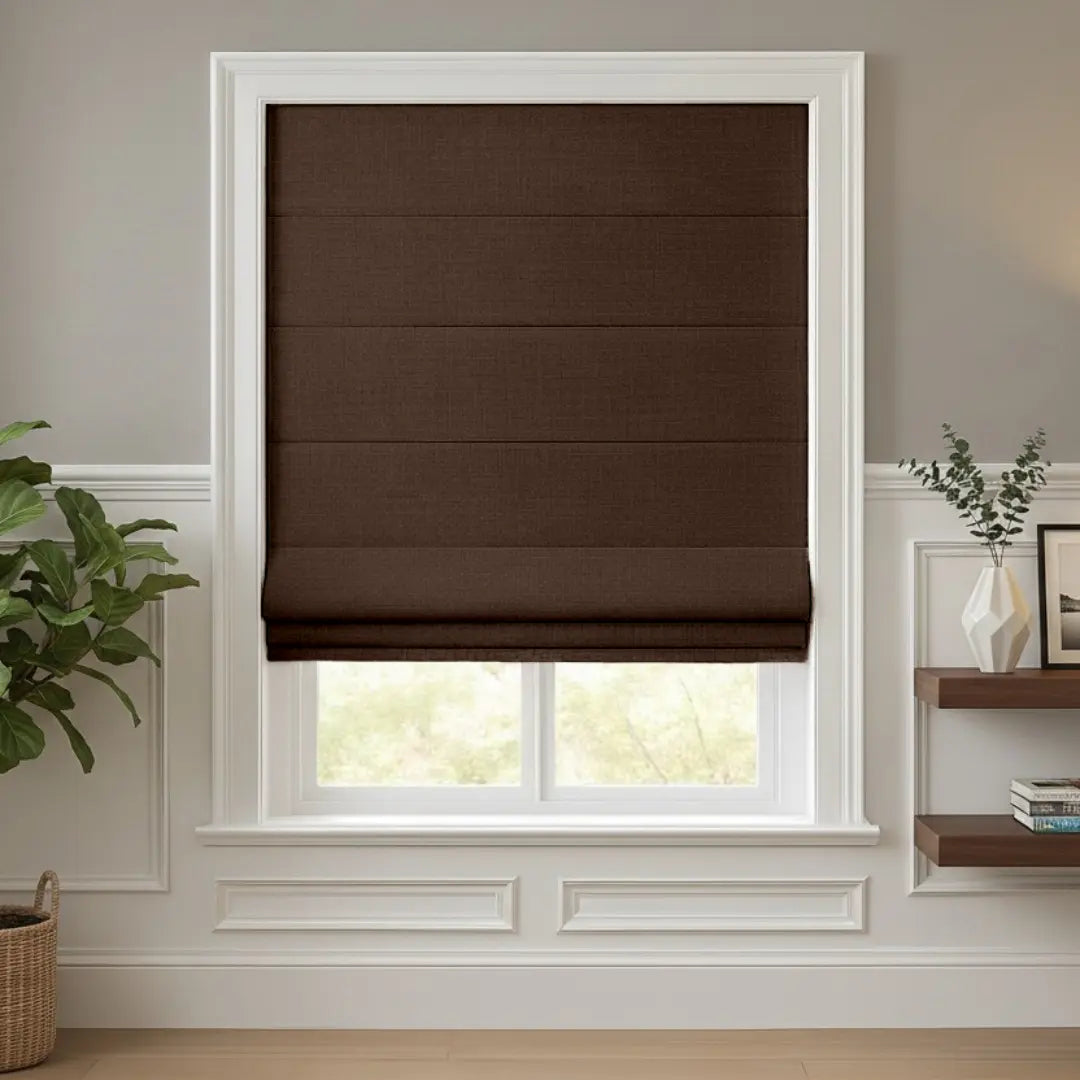 Costom Roman Shades Espresso Brown ZJM24