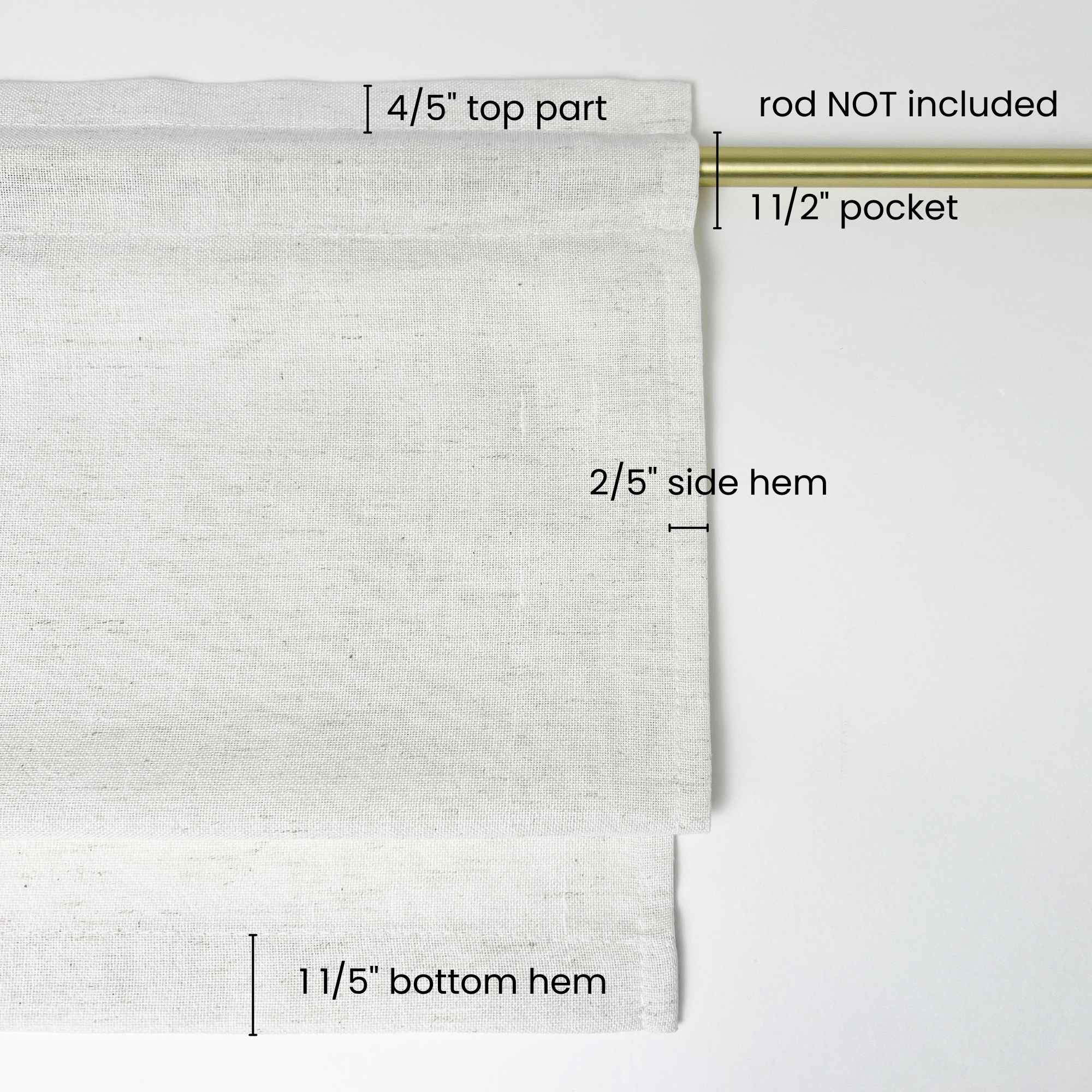Cotton Linen Semi Sheer Blackout Curtains