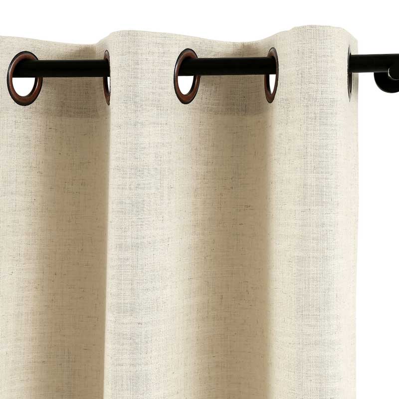 Custom Linen-Blend Blackout Grommet Curtains | 25 Colors & Thermal Lining