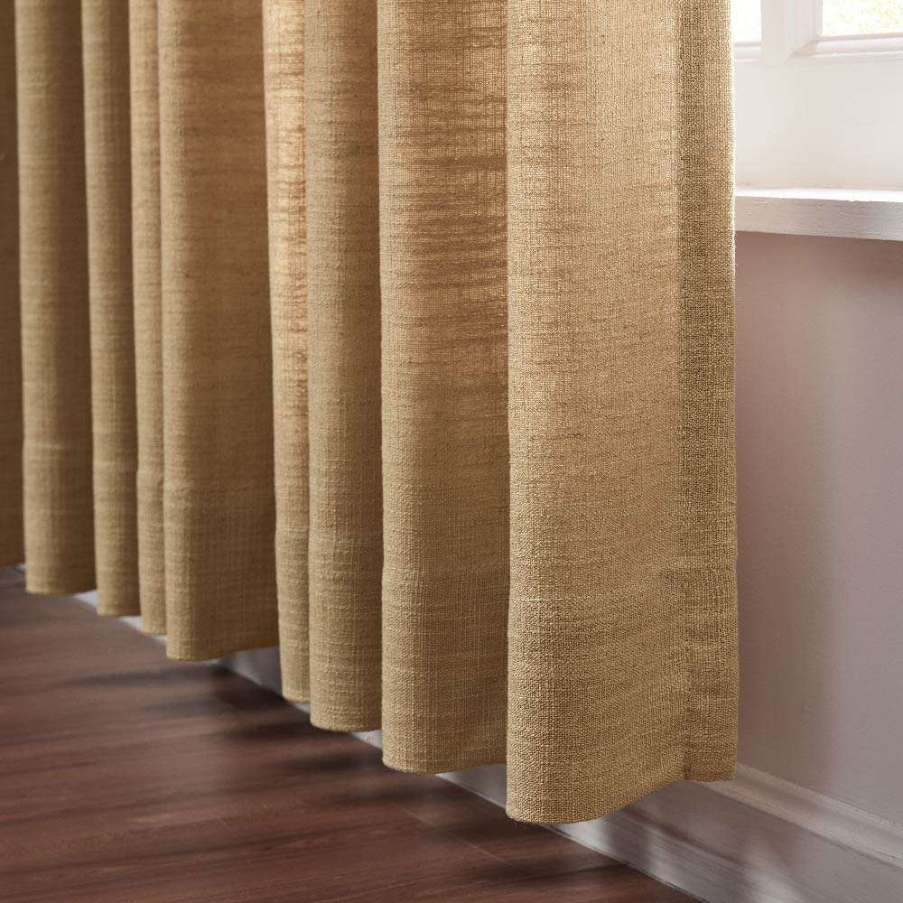 Custom Linen-Blend Blackout Grommet Curtains | 25 Colors & Thermal Lining