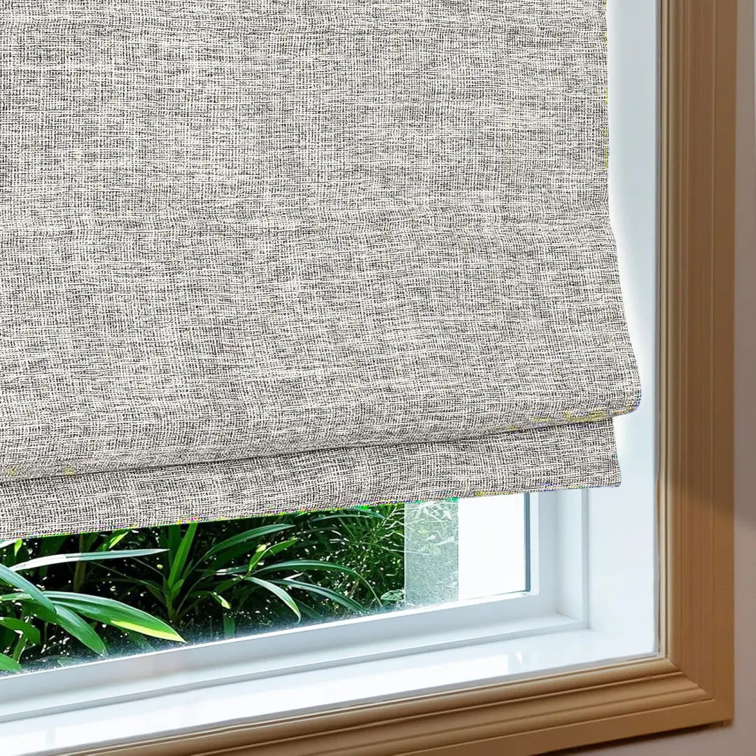 Custom 100% Blackout  NanoBamboo Linen Roman Shades