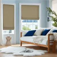 Custom Semi-Blackout Linen Roman Shades 1038 Series