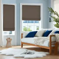 Custom Semi-Blackout Linen Roman Shades 1038 Series