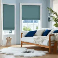 Custom Semi-Blackout Linen Roman Shades 1038 Series