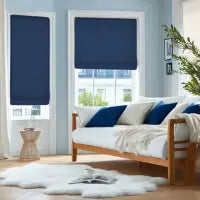 Custom Semi-Blackout Linen Roman Shades 1038 Series