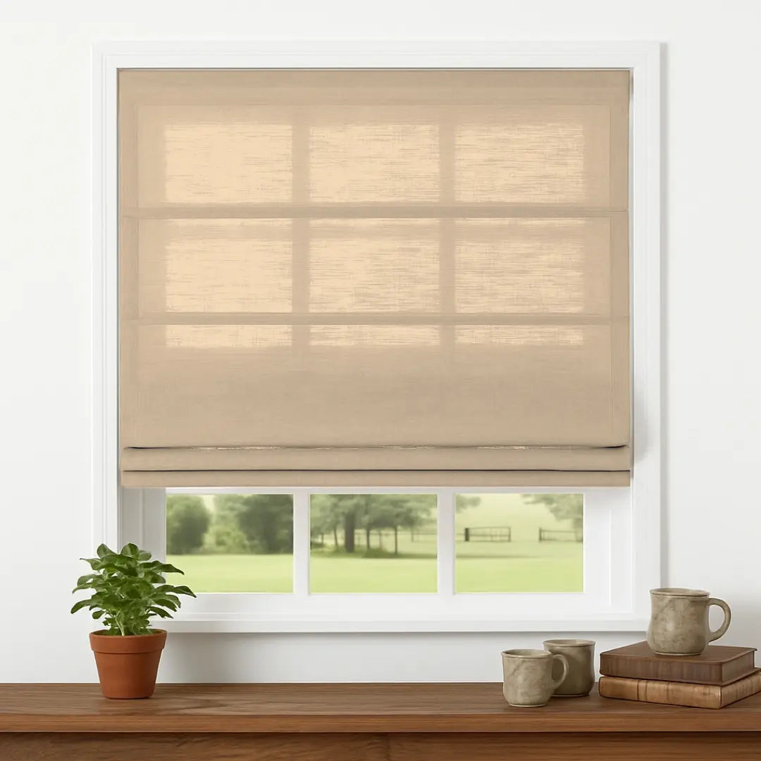 Costom Roman Shades Dusk Sand 1038-4