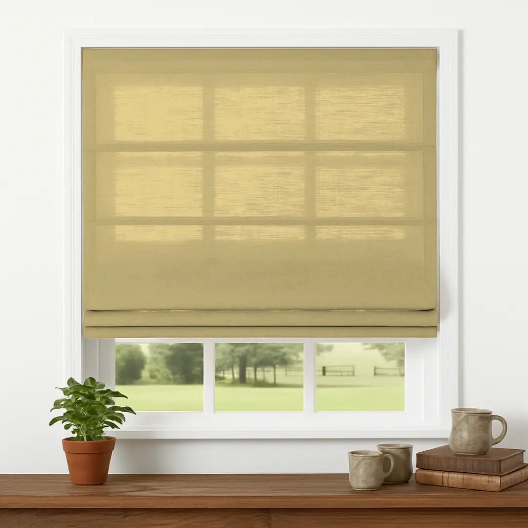 Costom Roman Shades Wheat Gold 1038-7