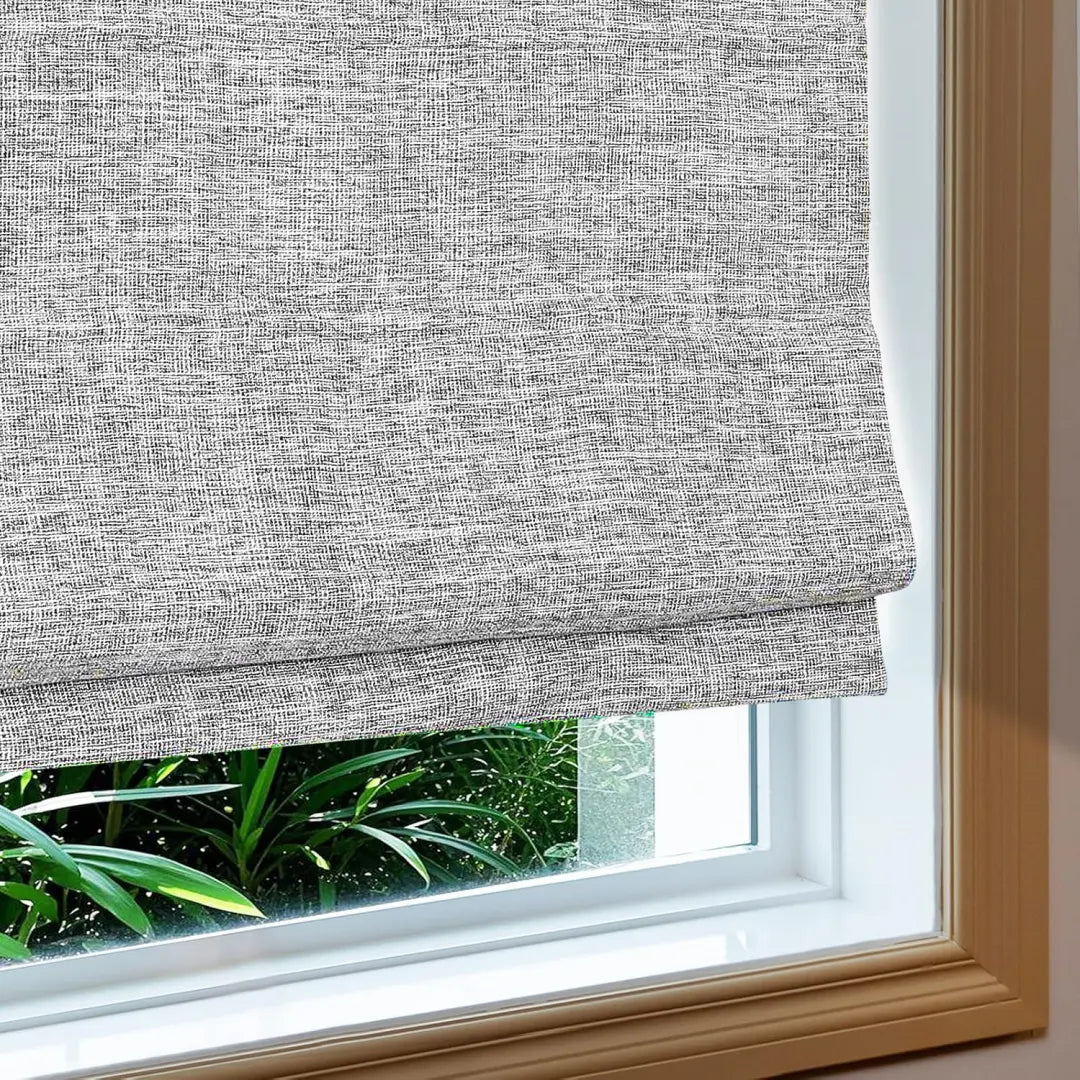Custom 100% Blackout  NanoBamboo Linen Roman Shades