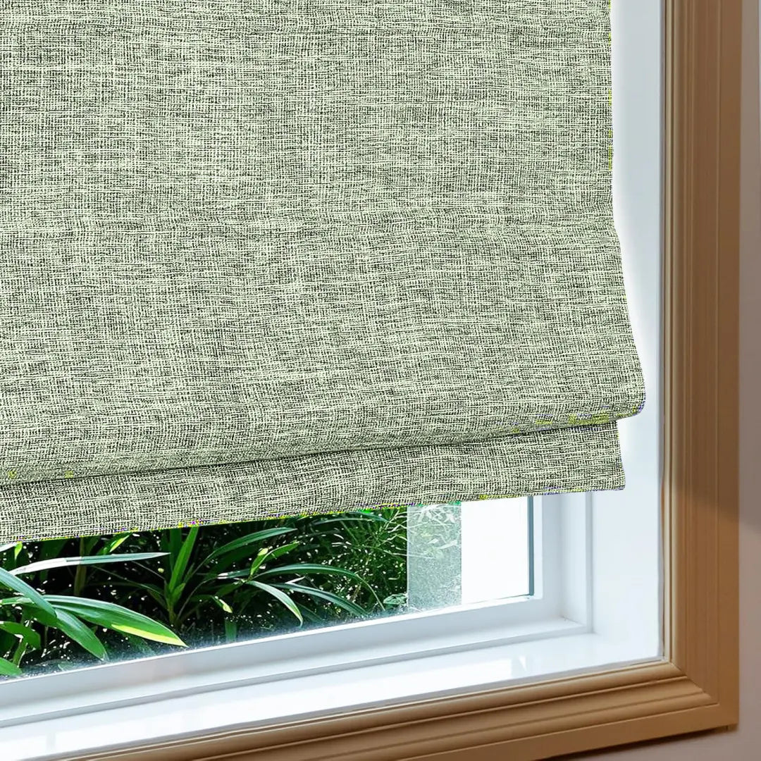 Custom 100% Blackout  NanoBamboo Linen Roman Shades