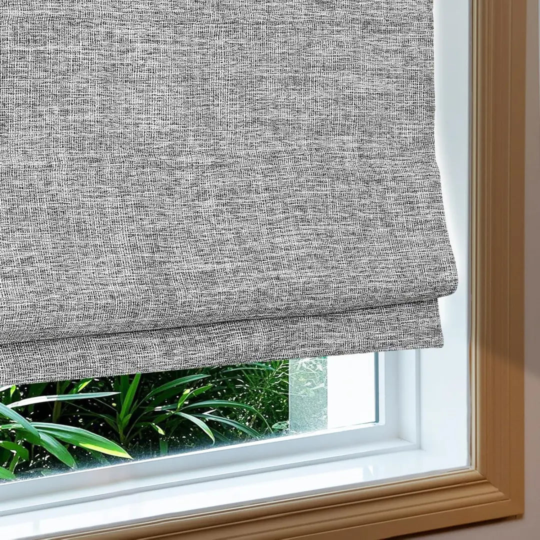 Custom 100% Blackout  NanoBamboo Linen Roman Shades
