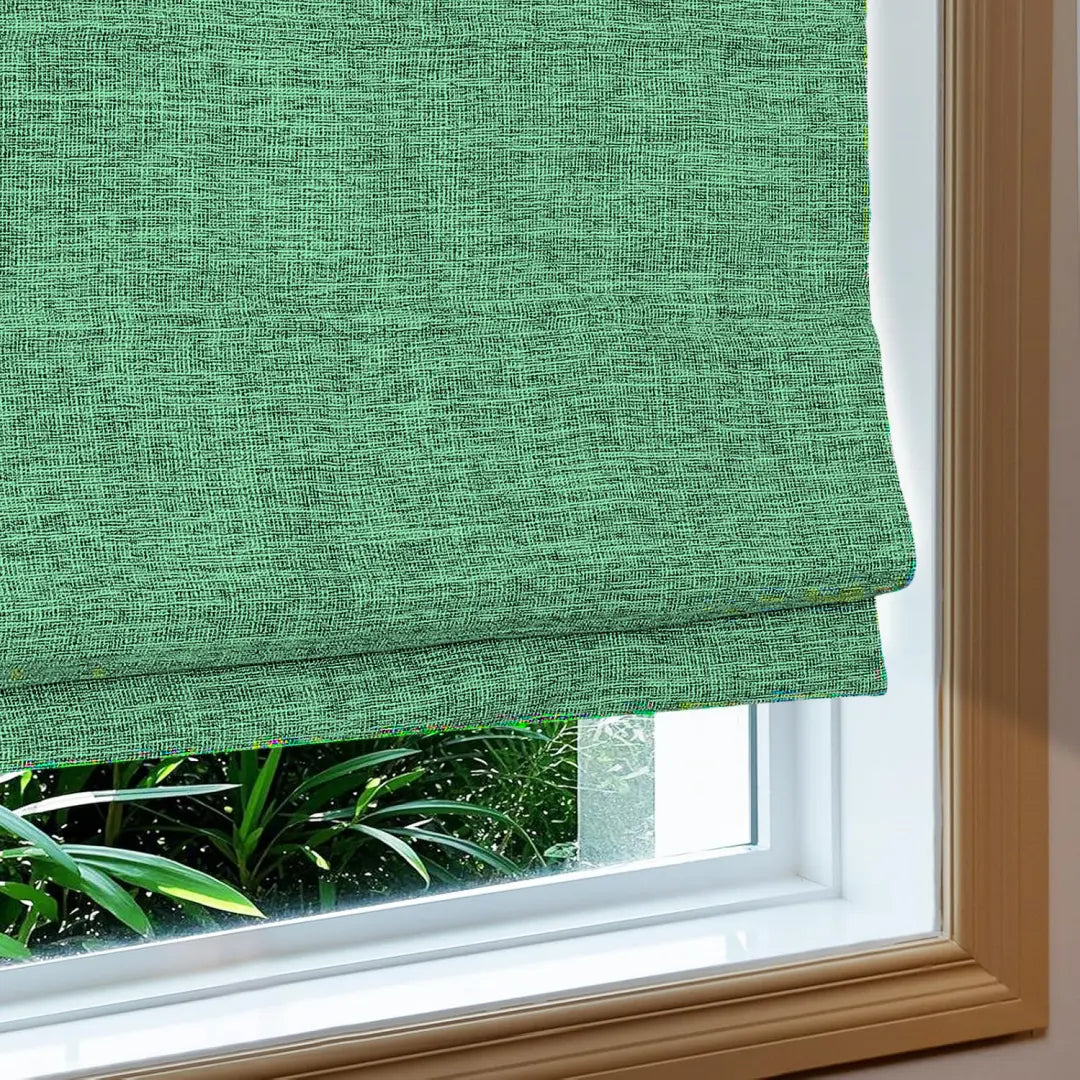 Custom 100% Blackout  NanoBamboo Linen Roman Shades