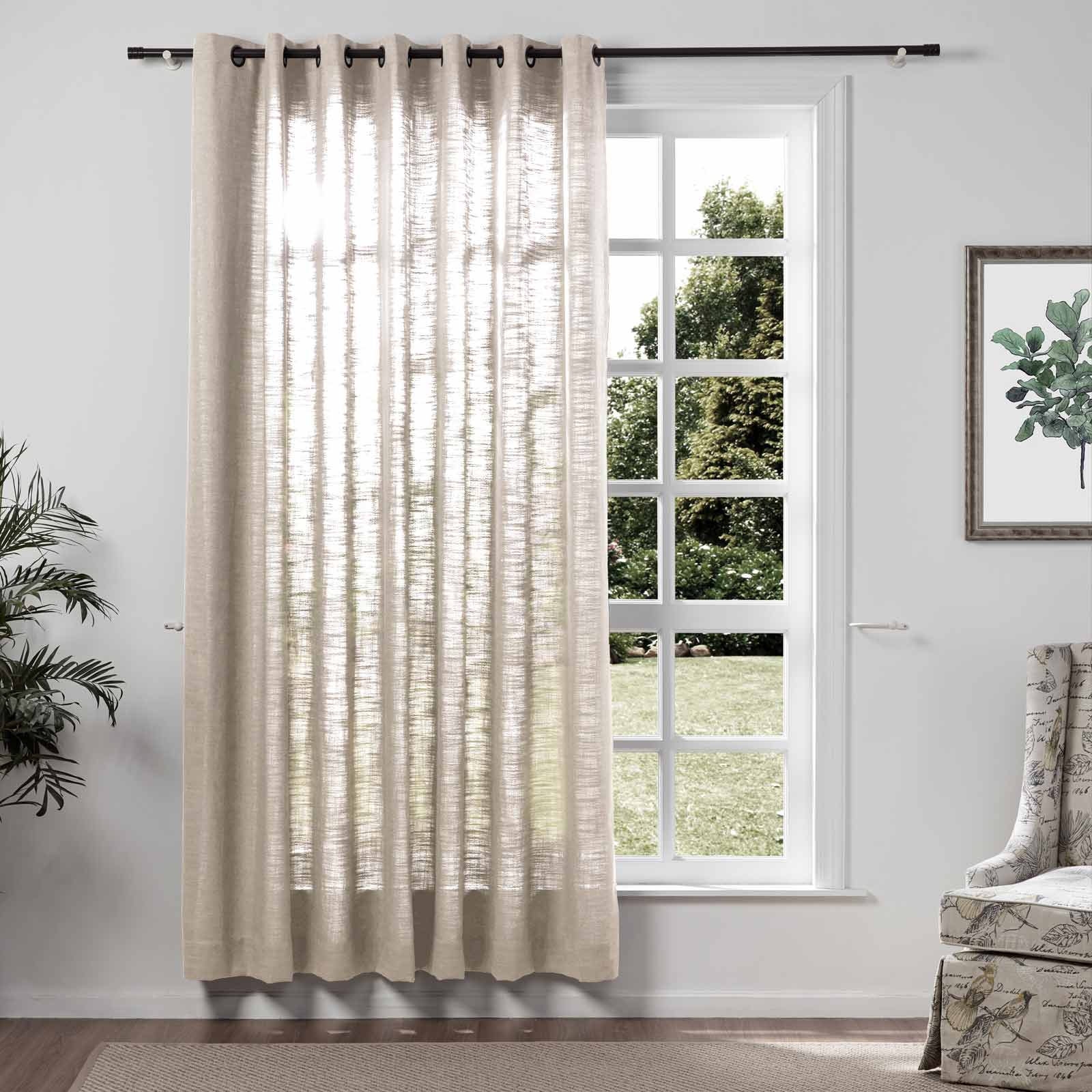 Custom Linen-Blend Blackout Grommet Curtains | 25 Colors & Thermal Lining