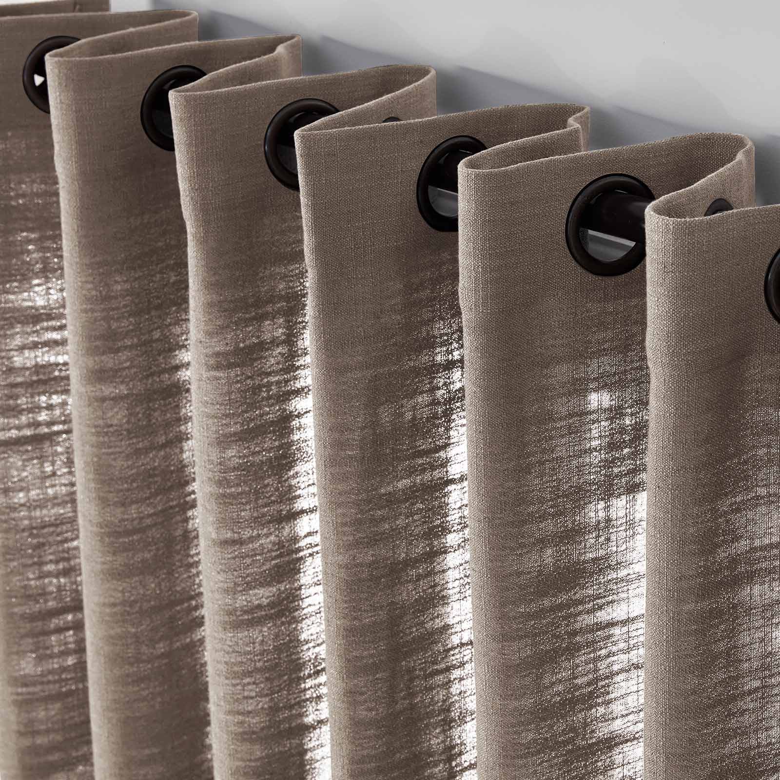 Custom Linen-Blend Blackout Grommet Curtains | 25 Colors & Thermal Lining