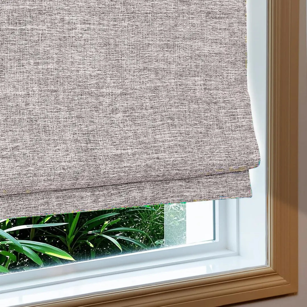 Custom 100% Blackout  NanoBamboo Linen Roman Shades