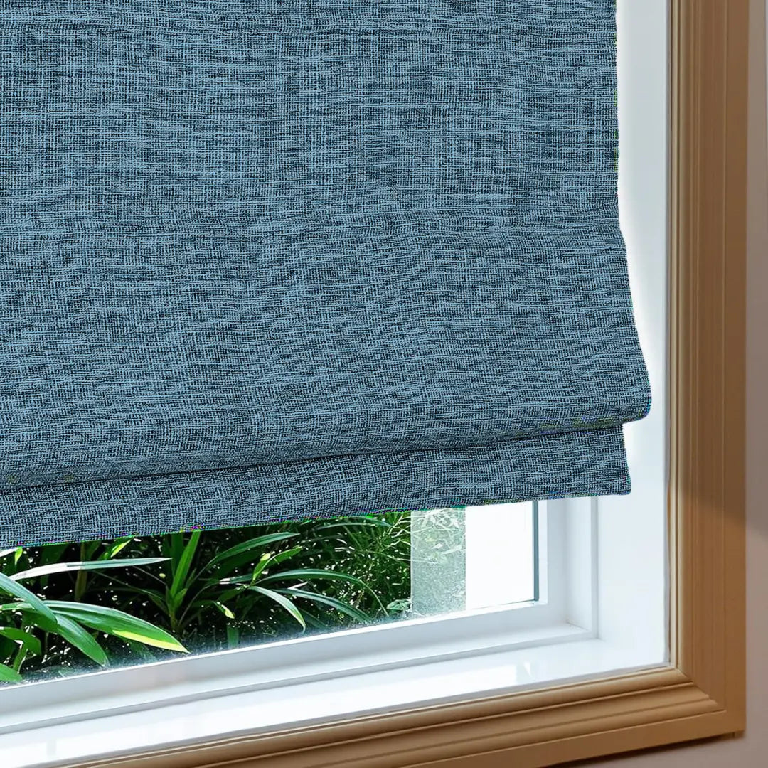 Custom 100% Blackout  NanoBamboo Linen Roman Shades
