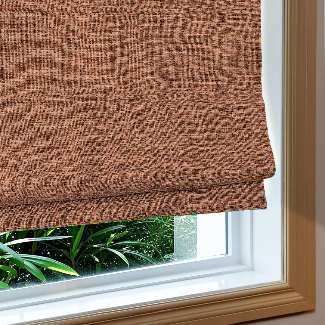 Custom 100% Blackout  NanoBamboo Linen Roman Shades