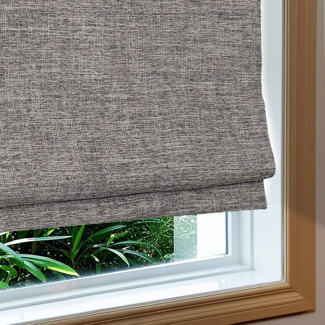 Custom 100% Blackout  NanoBamboo Linen Roman Shades