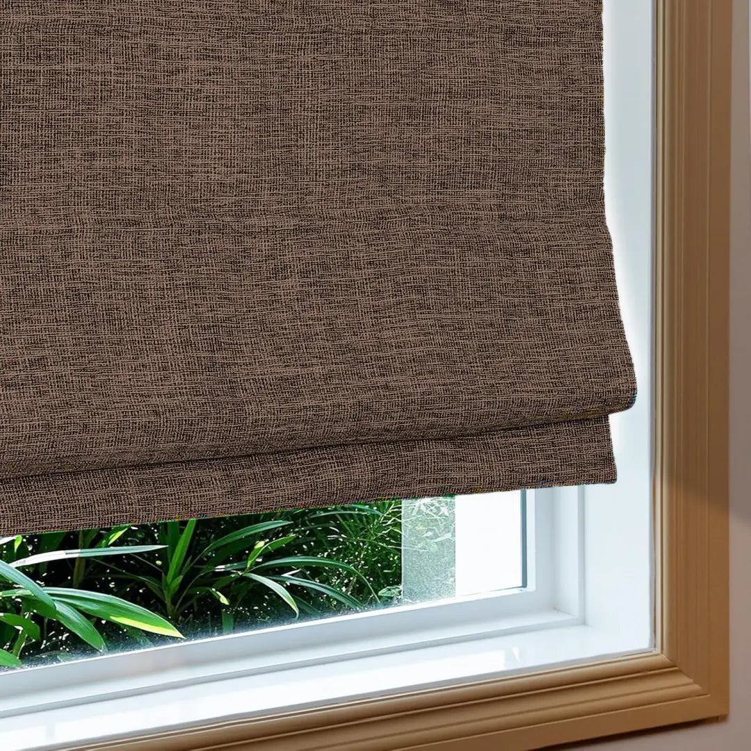 Custom 100% Blackout  NanoBamboo Linen Roman Shades