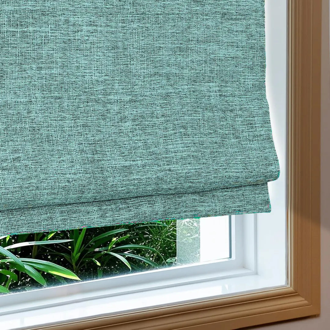 Custom 100% Blackout  NanoBamboo Linen Roman Shades