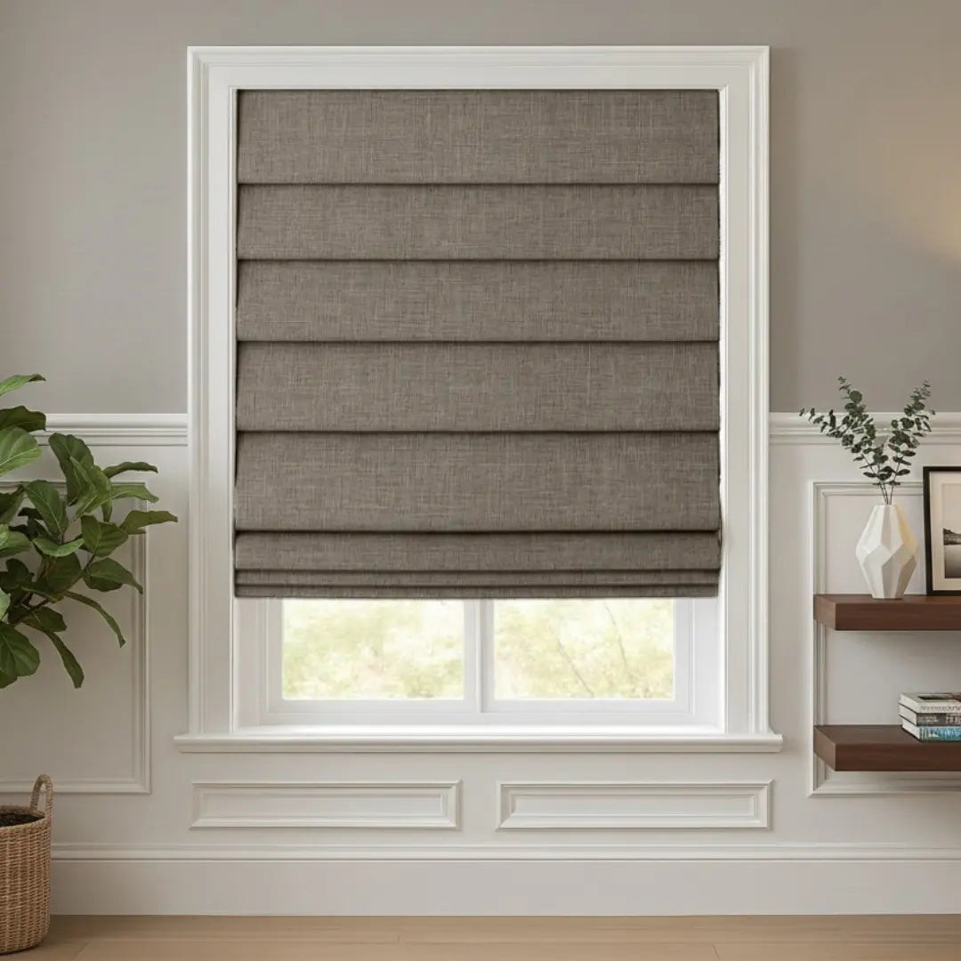 Costom Roman Shades Taupe 302-14