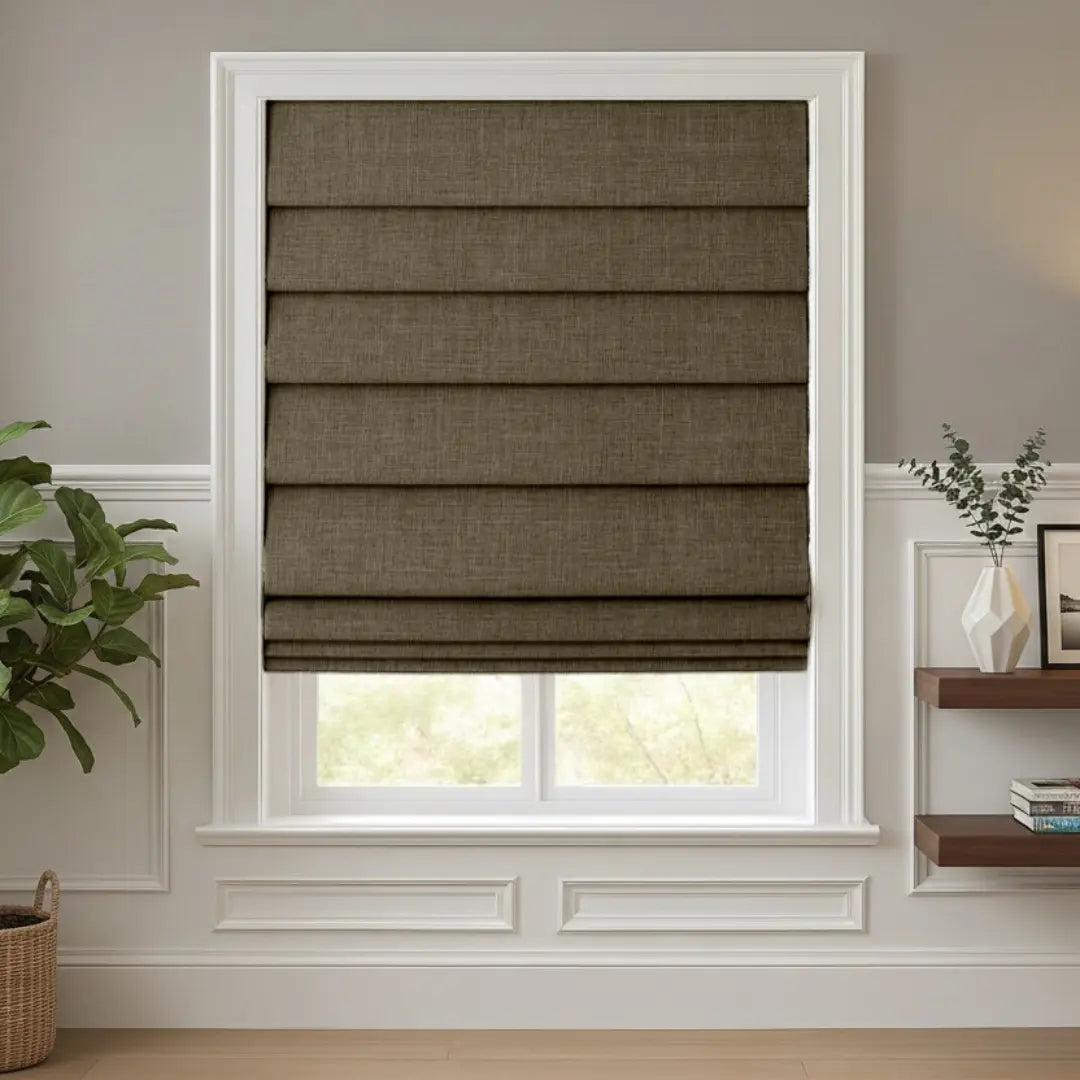 Costom Roman Shades Olive Brown 302-21
