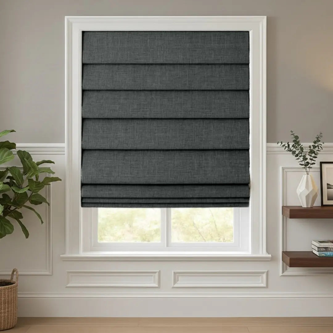 Costom Roman Shades Dark Gray 302-22