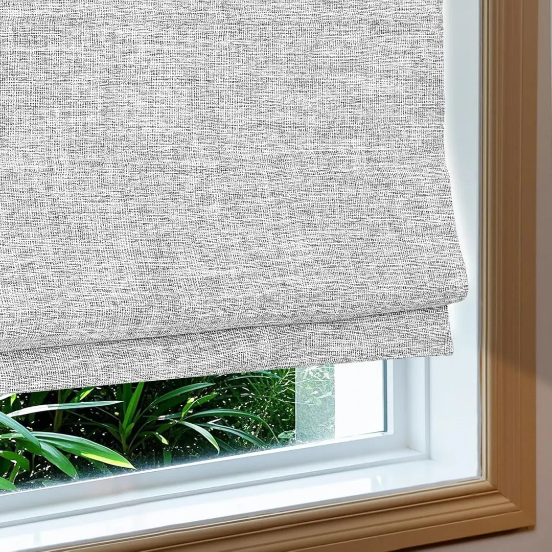Custom 100% Blackout  NanoBamboo Linen Roman Shades