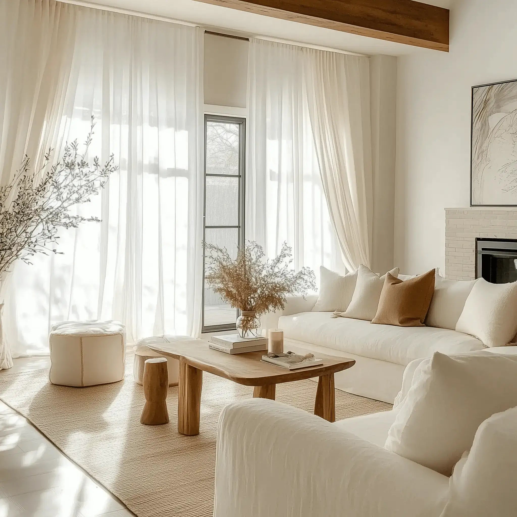 Sheer Voile Curtains | Elegant Light-Diffusing Window Drapes