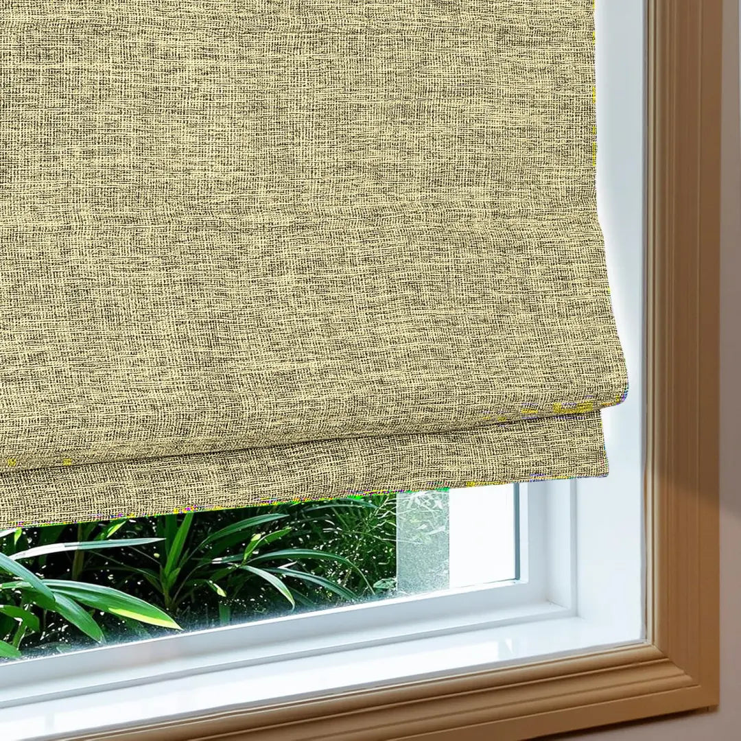 Custom 100% Blackout  NanoBamboo Linen Roman Shades