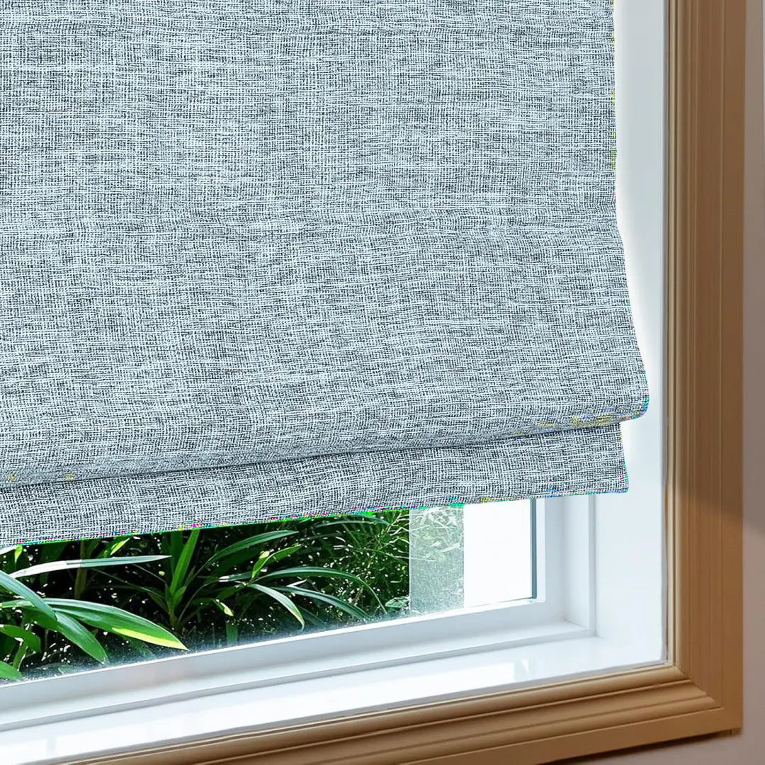 Custom 100% Blackout  NanoBamboo Linen Roman Shades