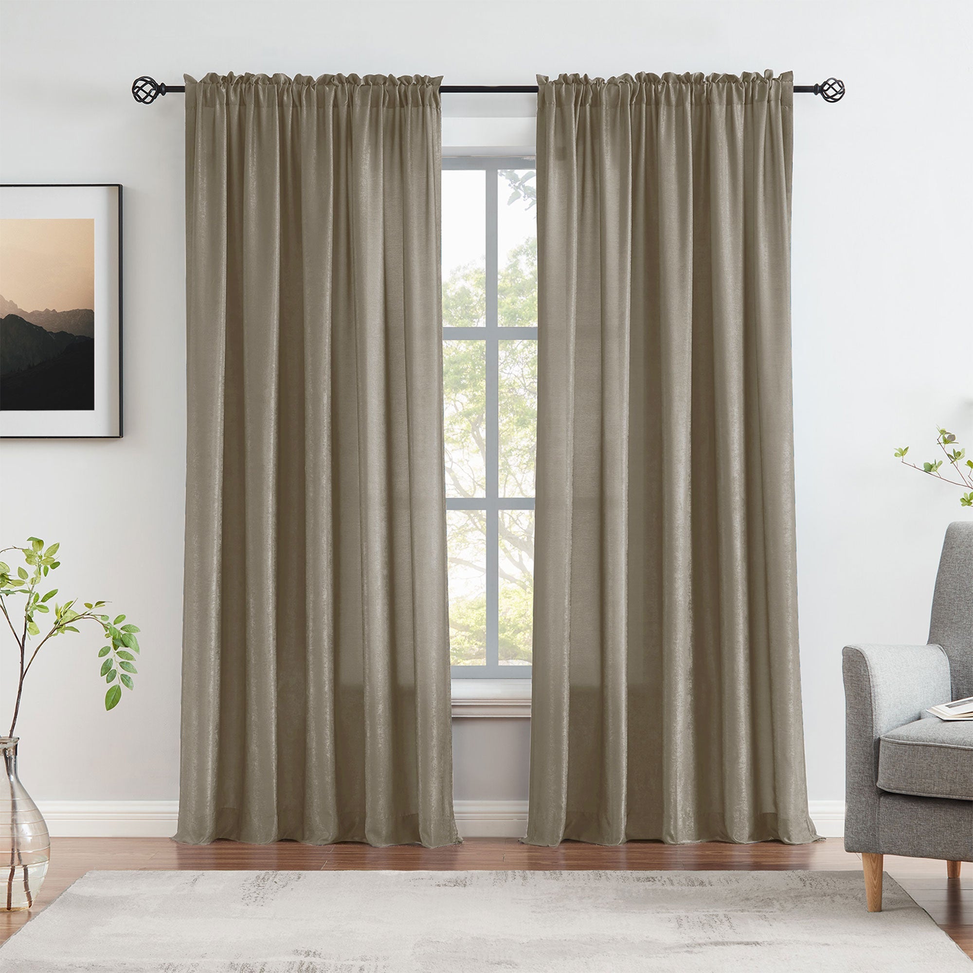 Custom Velvety Semi Sheer Curtains