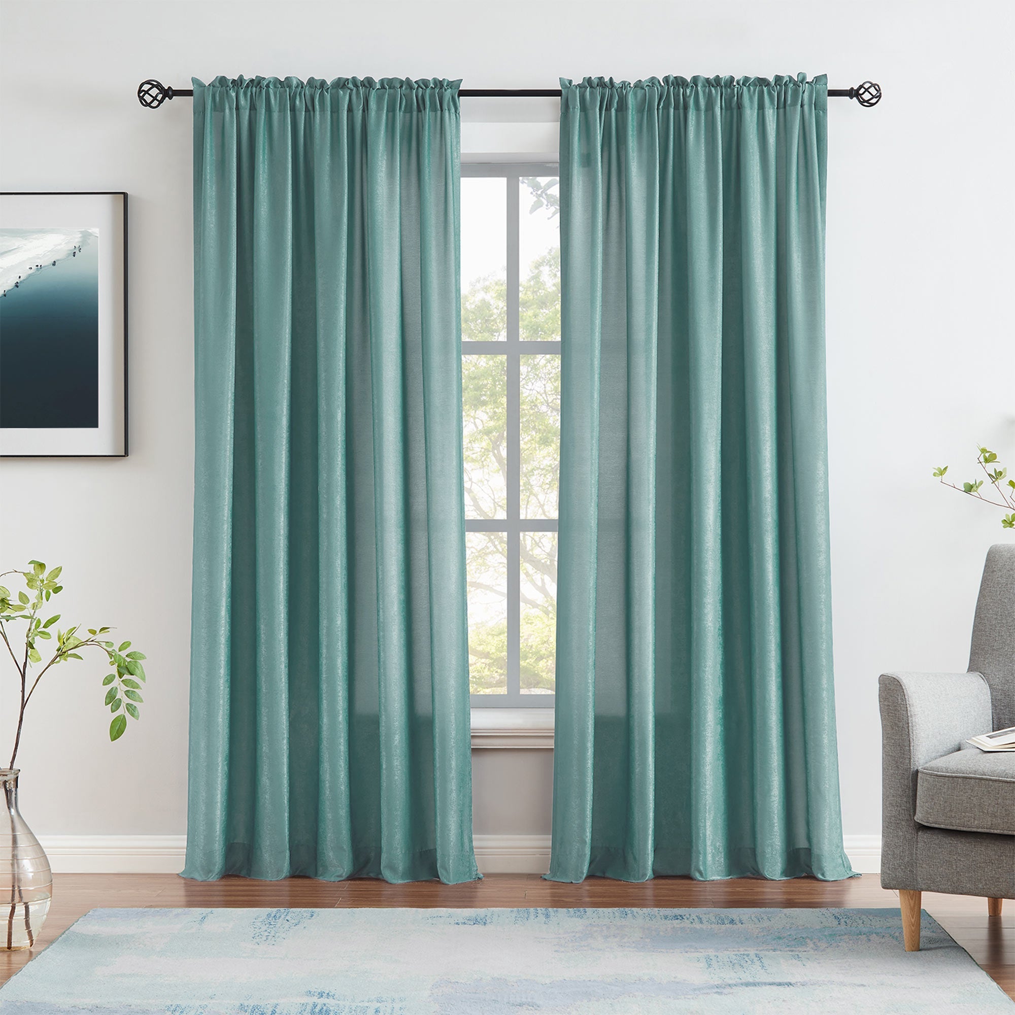 Custom Velvety Semi Sheer Curtains